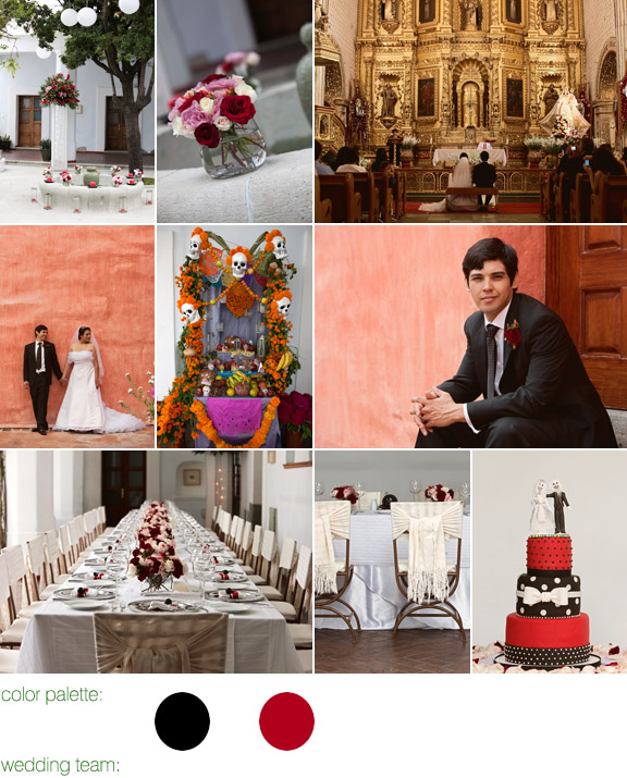 real wedding, destination wedding, oaxaca, mexico, photography by: roberto valenzuela, color palette: red and black